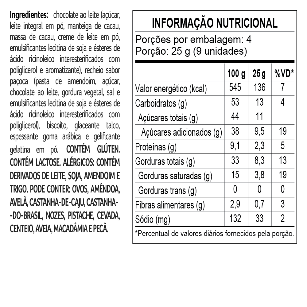 Drageado Bytes de Paçoca 100g