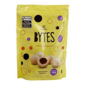 Drageado Bytes de Chocolate Branco Crocante 100g